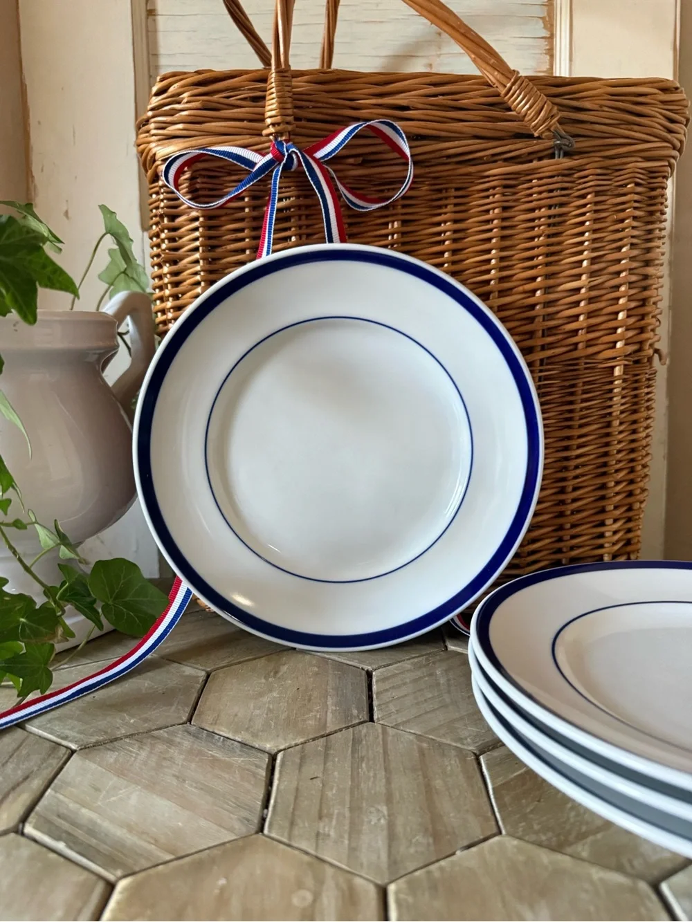 Set of 4 - Williams-Sonoma BRASSERIE BLUE 9